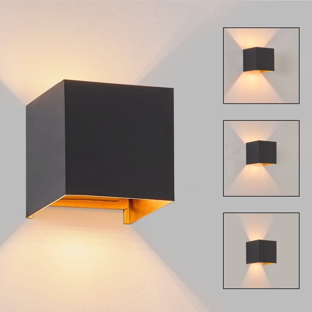 Mansell - Wandleuchte aus Metall, Schwarz, L 10 cm - Maisons Du