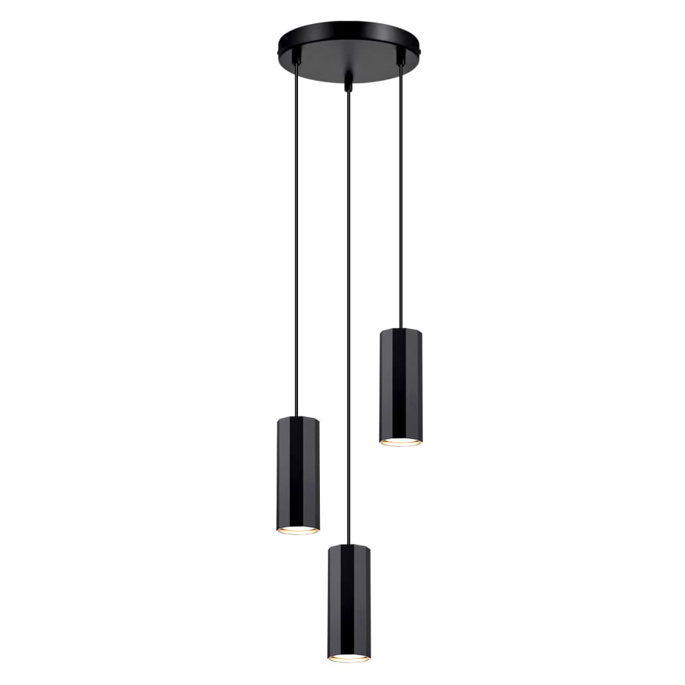 Adelgiso ii - suspension en métal, coloris noir, l 20 cm, gu10