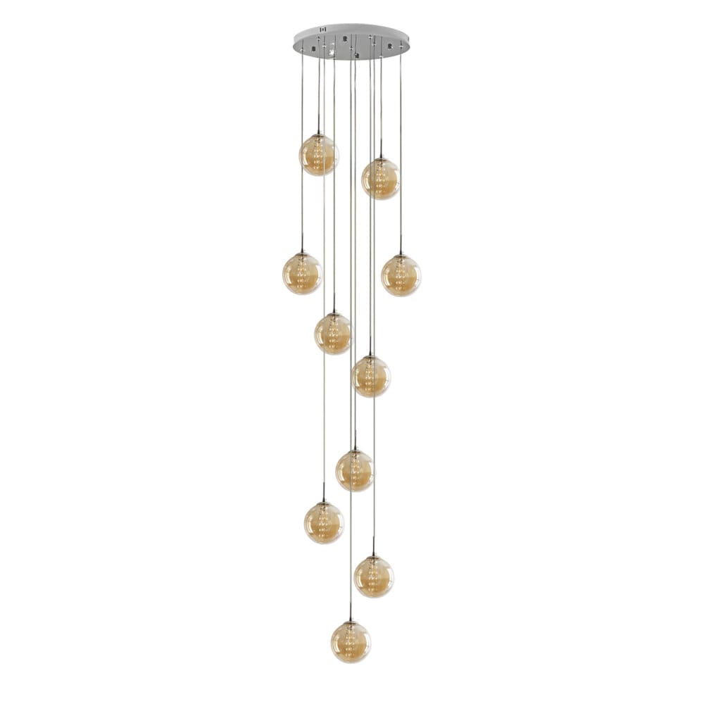 Nettlife Sternenschwert - Pendelleuchte aus Glas, Gelb, L 41 cm, G9 style modern Gelb Glas