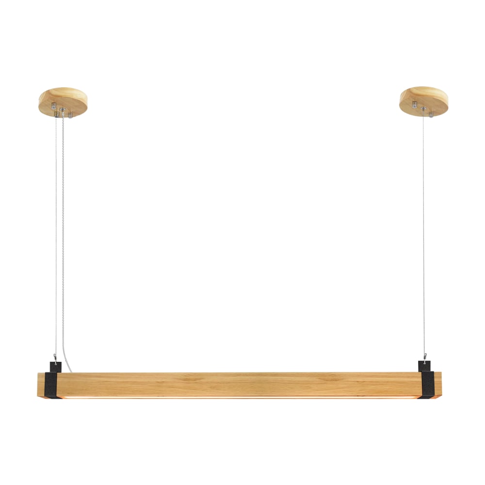 Nettlife Lippstadt - Pendelleuchte aus Holz, Braun, L 100 cm style modern Braun Holz