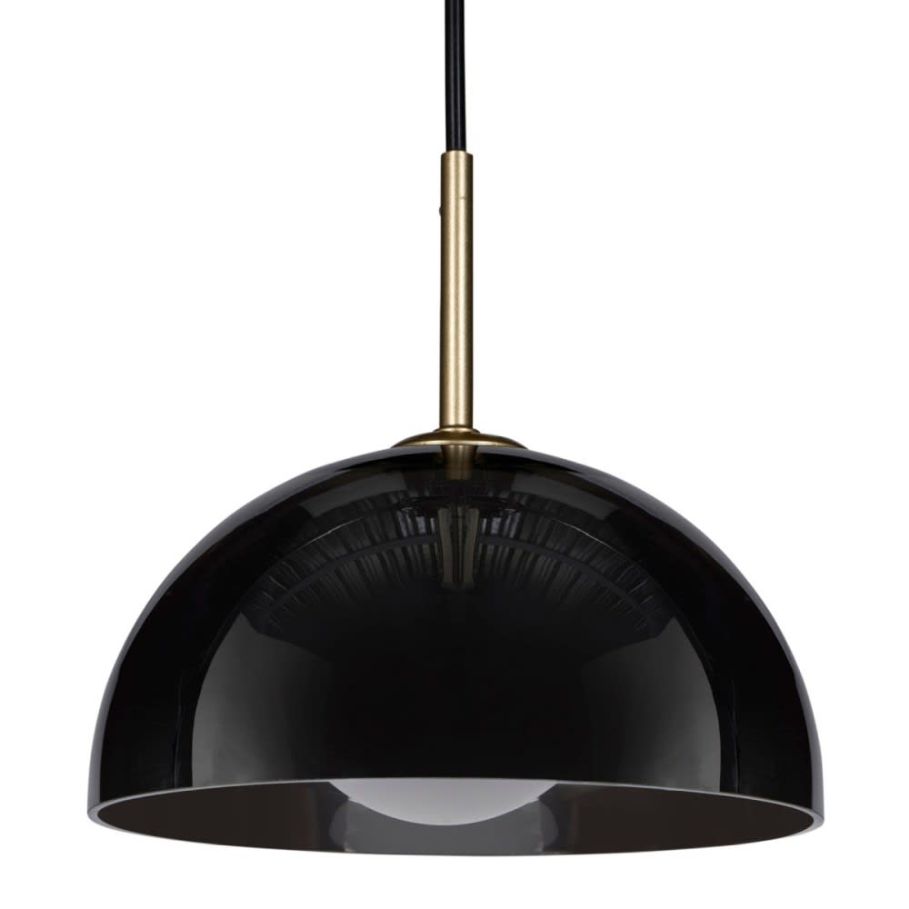 Suspension verre noire et dorée