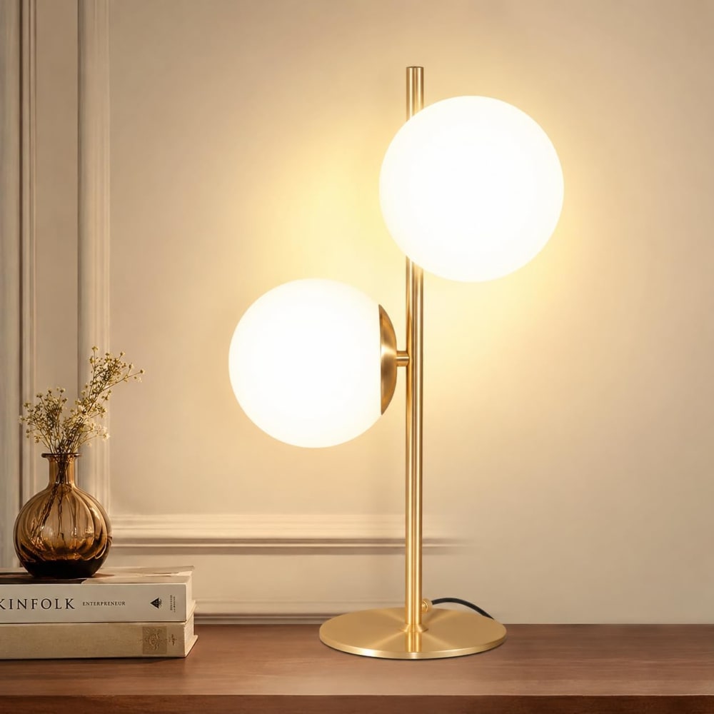 Yatkin - lampe de table en métal, coloris doré, l 22 cm, e27 — vue 3