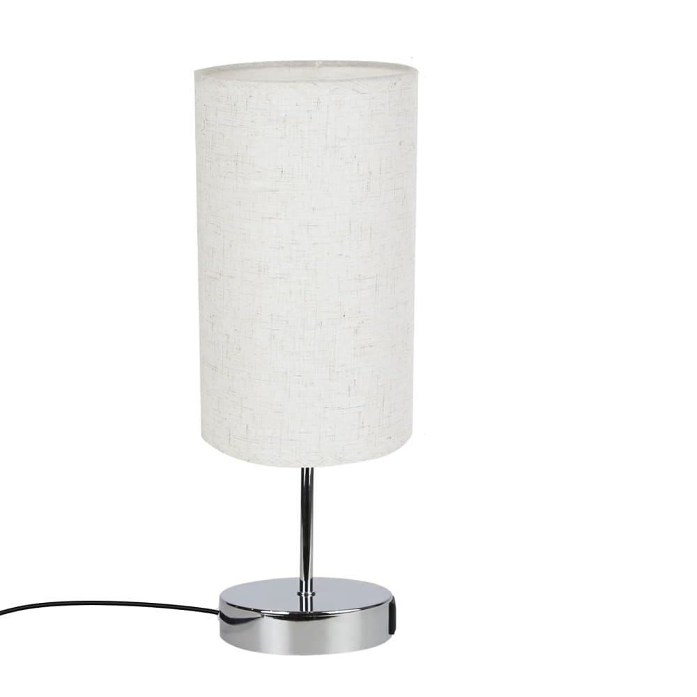 Nettlife Henry - Tischleuchte aus Stoff, Silber, L 14 cm, E27 style modern Silber Stoff