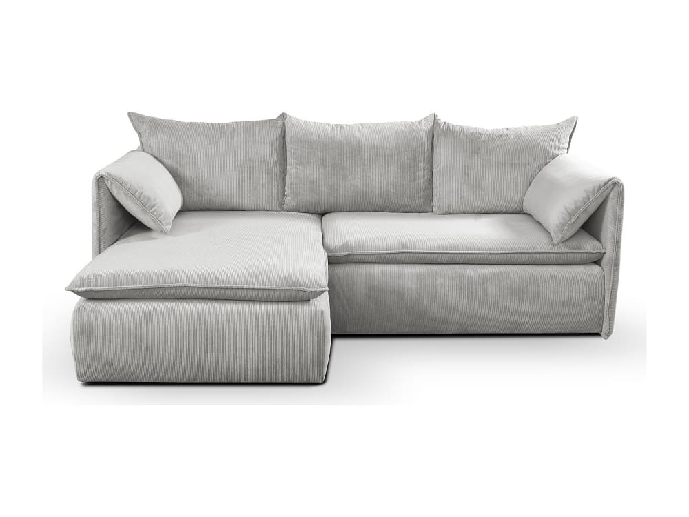 Canapé d'angle velours 4 places gris clair