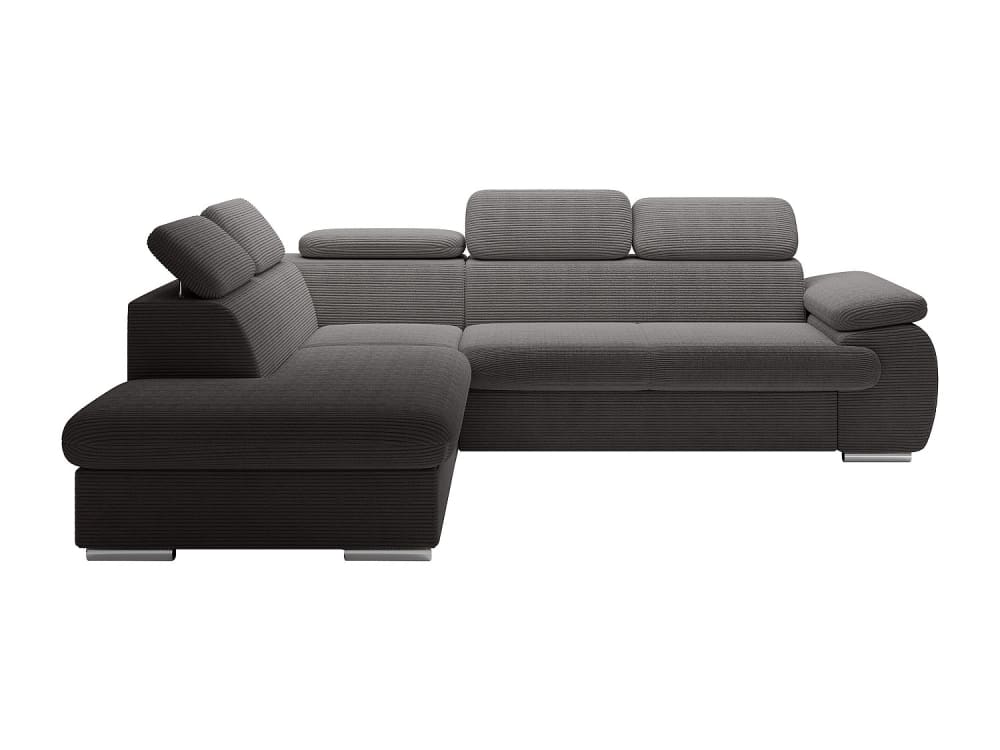 Canapé d'angle velours 5 places gris anthracite