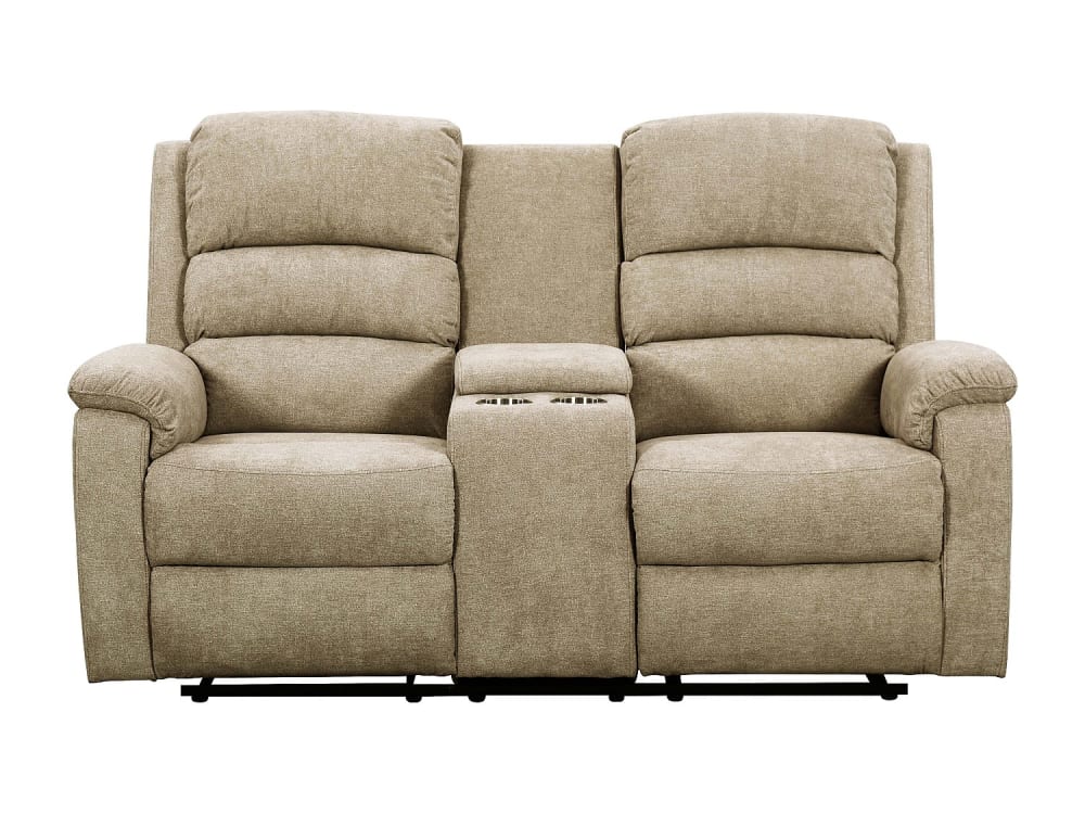 Canapé relaxation polyester 2 places taupe}