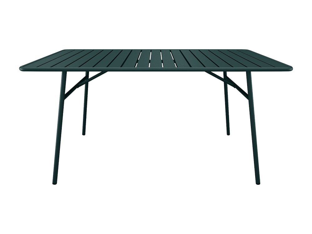 VENTE UNIQUE.COM Table de jardin L.160 cm en m&eacute;tal - Vert sapin - MIRMANDE de MYLIA
