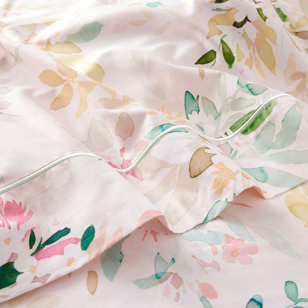 Drap plat satin rose clair 240x295 cm