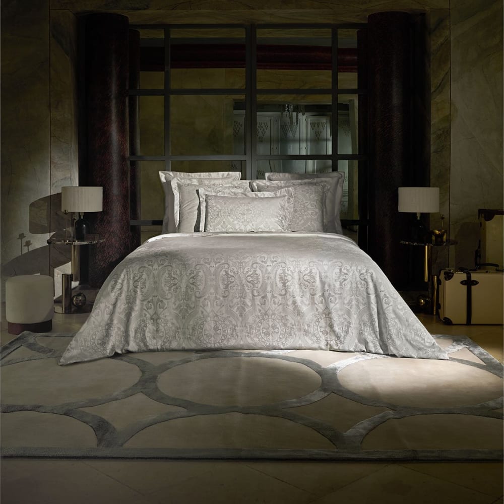 Housse de couette satin gris clair 240x220 cm