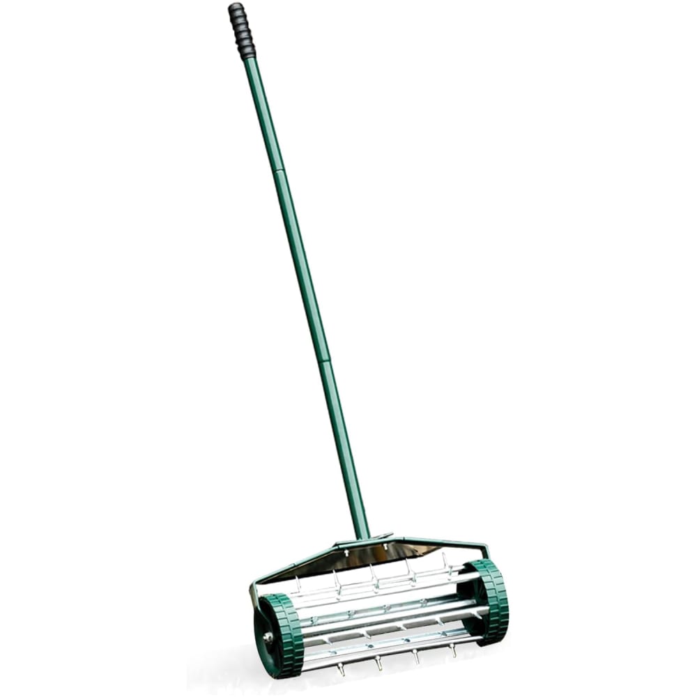 Aérateur de pelouse avec roues vert foncé 46cm