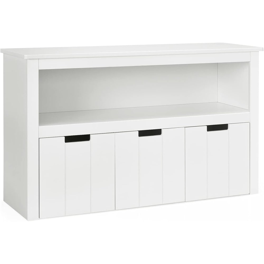 Armoire de rangement 3 tiroirs grande étagère cubes 102x33x62cm