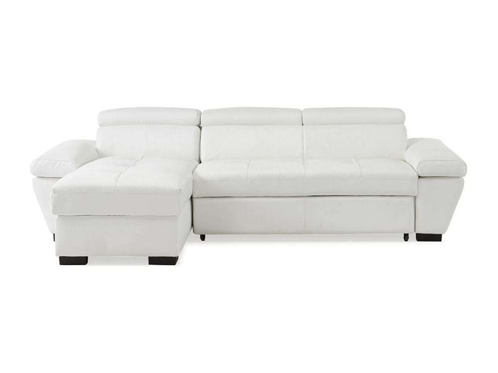 Canapé d'angle cuir 4 places blanc
