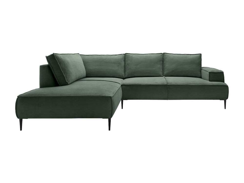 Canapé d'angle tissu 5 places vert sapin