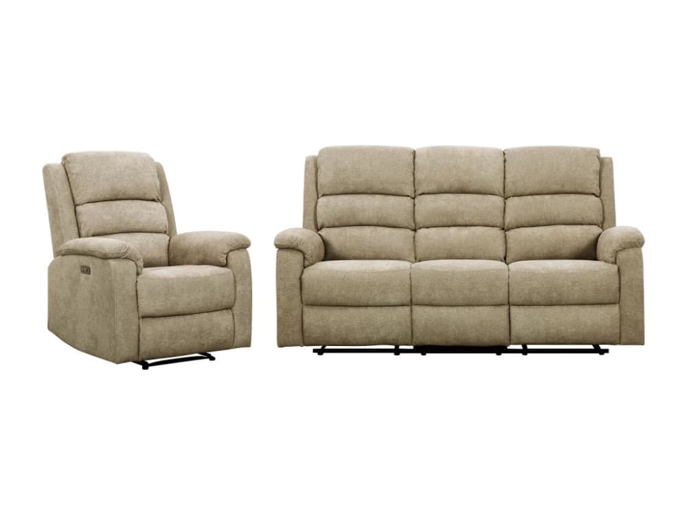 Ensemble canapé fauteuil ation 4 places taupe