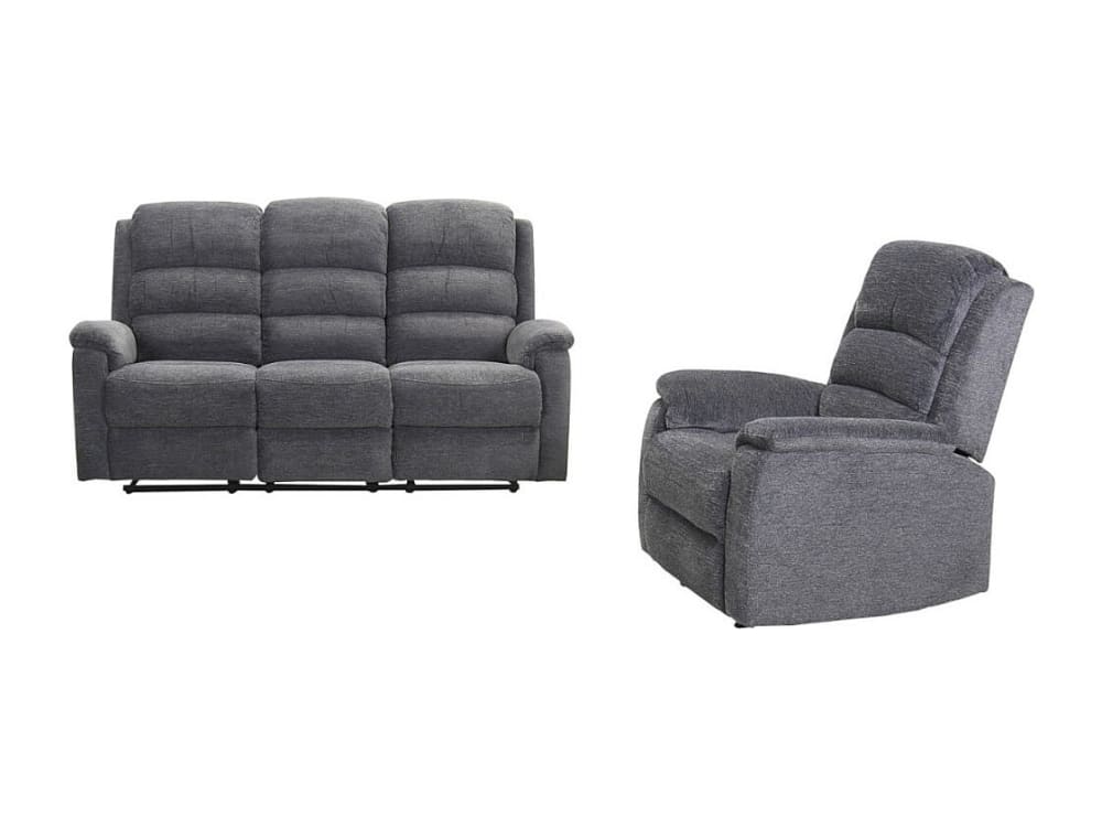 Ensemble canapé fauteuil   4 places gris