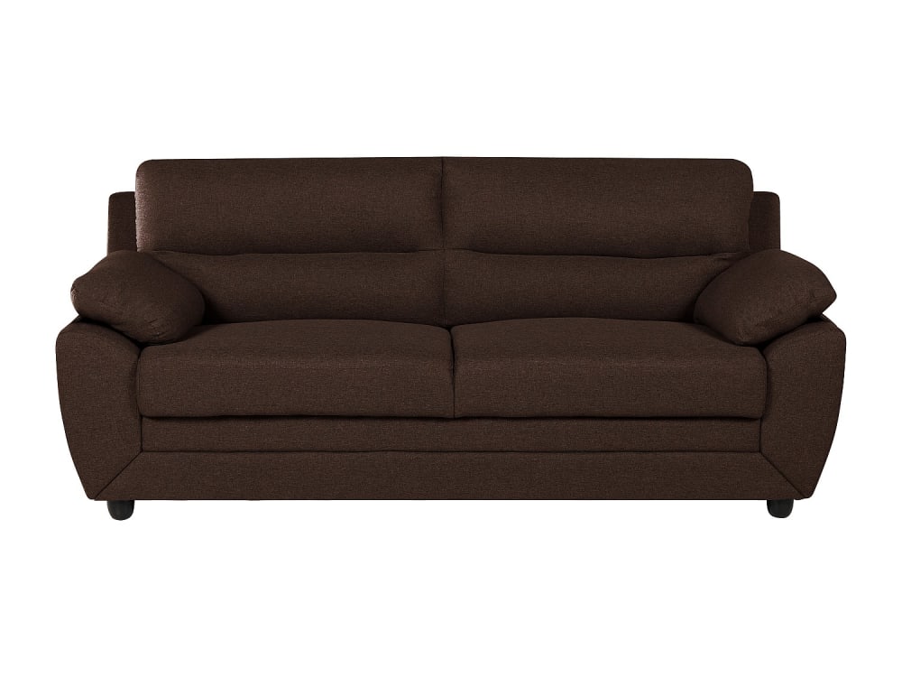 Canapé fixe polyester 3 places marron chocolat}