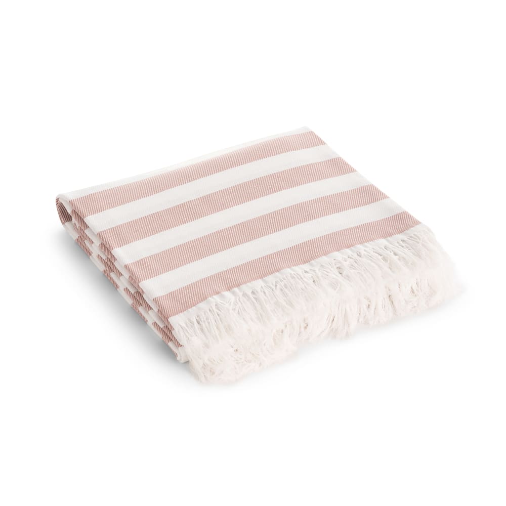 Serviette de plage en coton avec franges mauve 190x180 cm