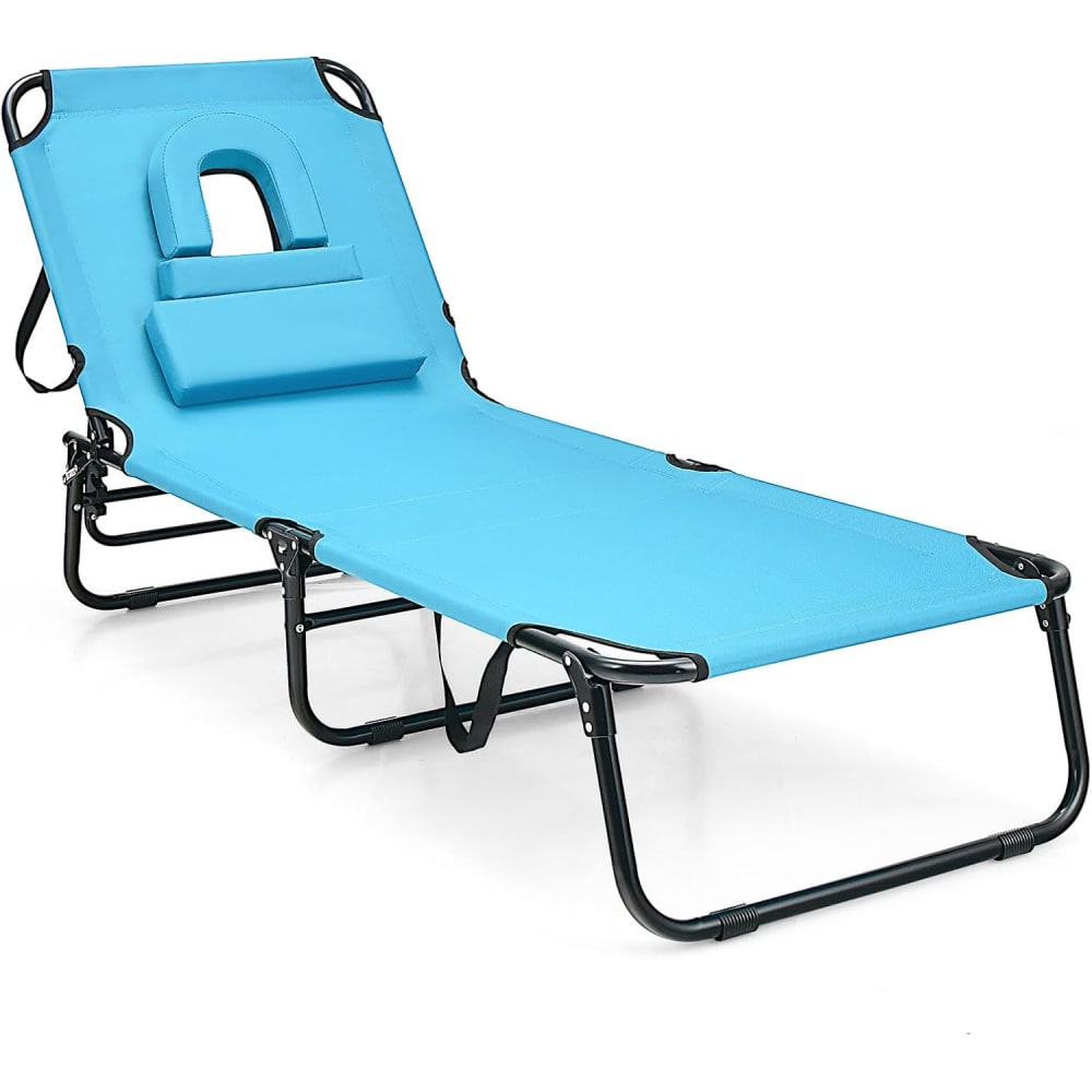 Chaise longue pliable et réglable en 5 positions