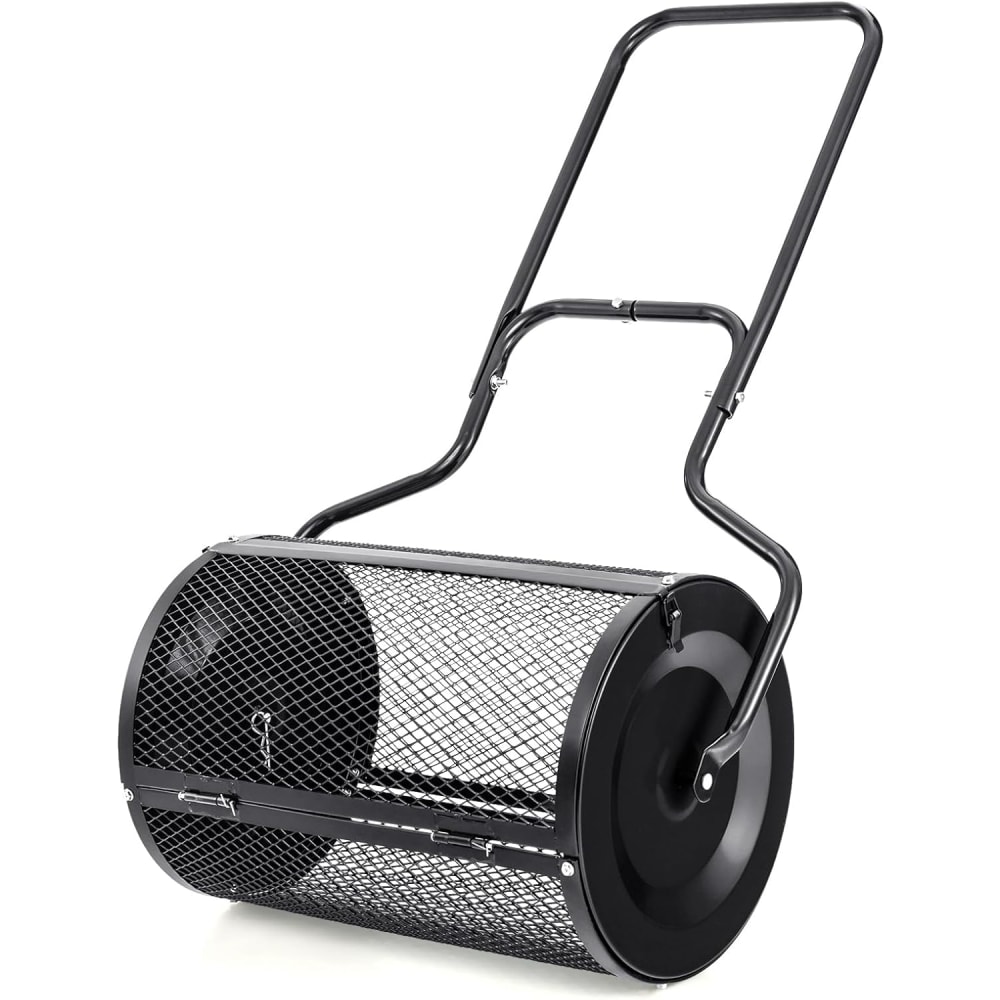 Epandeur à gazon 75 litres noir 68 cm