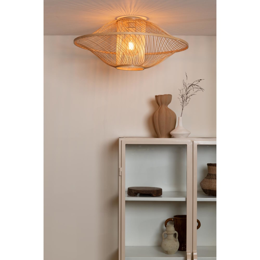 Plafonnier bambou naturel ø70cm — vue 3