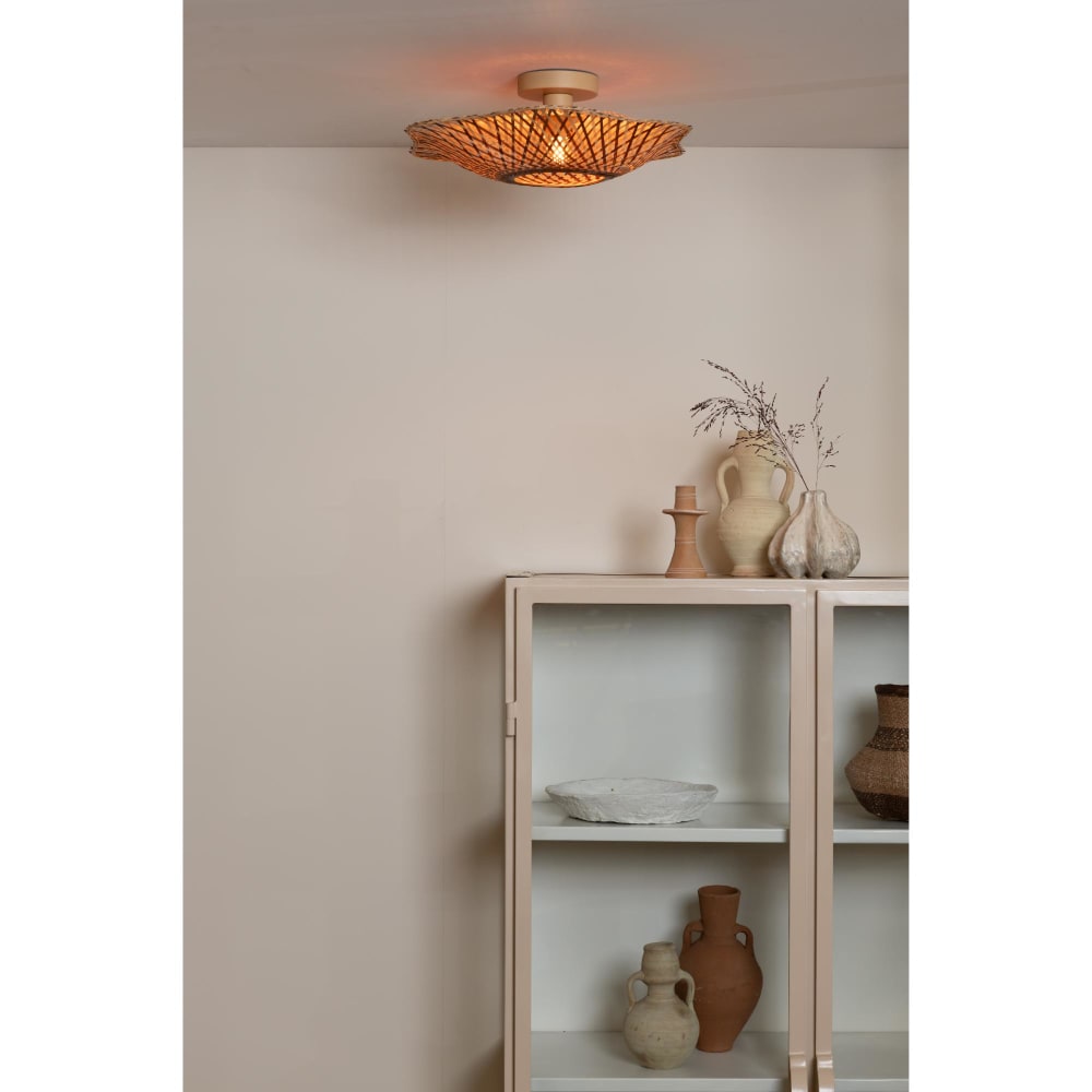 Plafonnier bambou naturel 13x44x13cm — vue 3