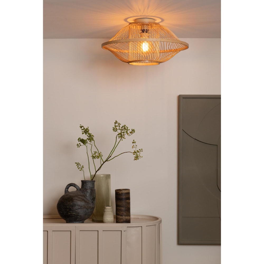 Plafonnier bambou naturel ø50cm — vue 3