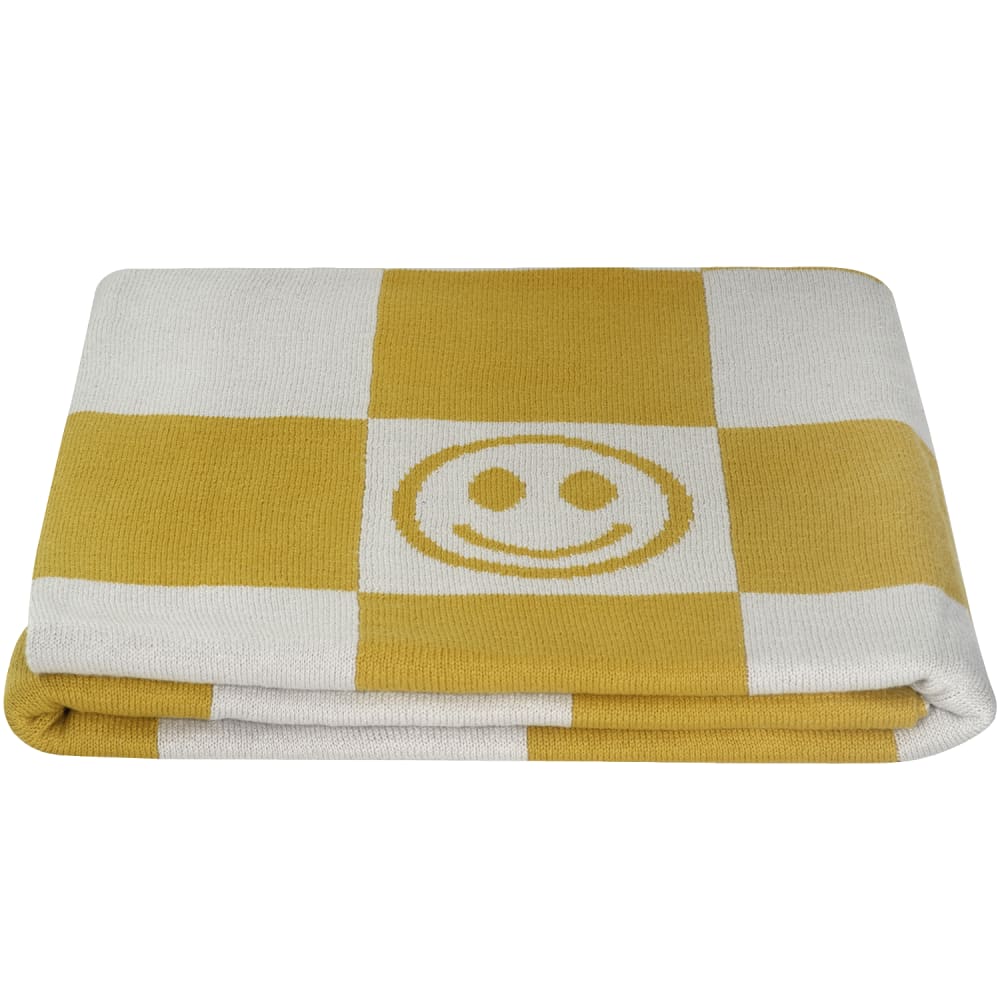 Couverture pour enfant ''Smiley'' moutarde