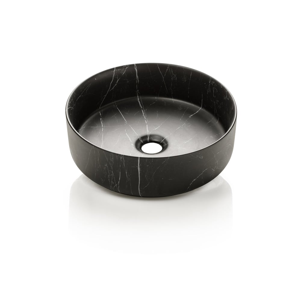 Lavabo à poser noir marquina en céramique