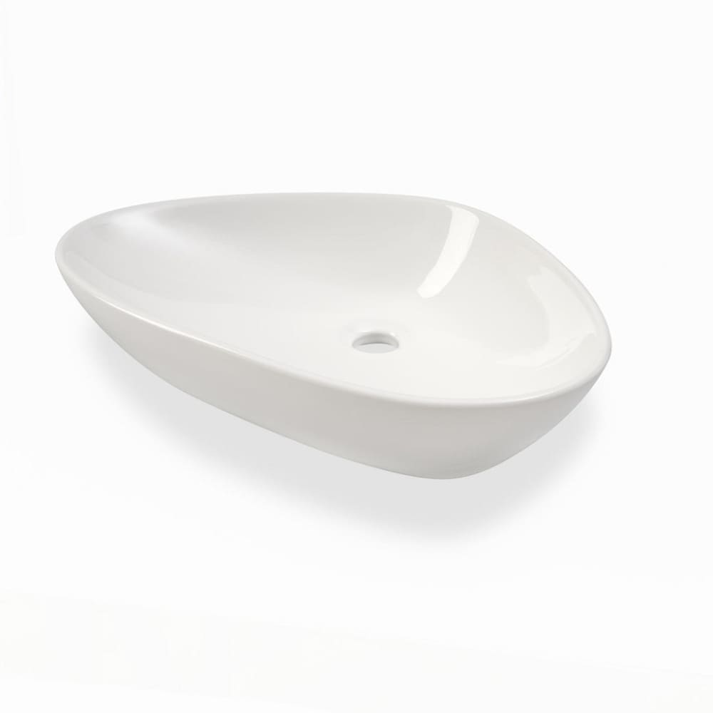 Lavabo à poser blanc en céramique