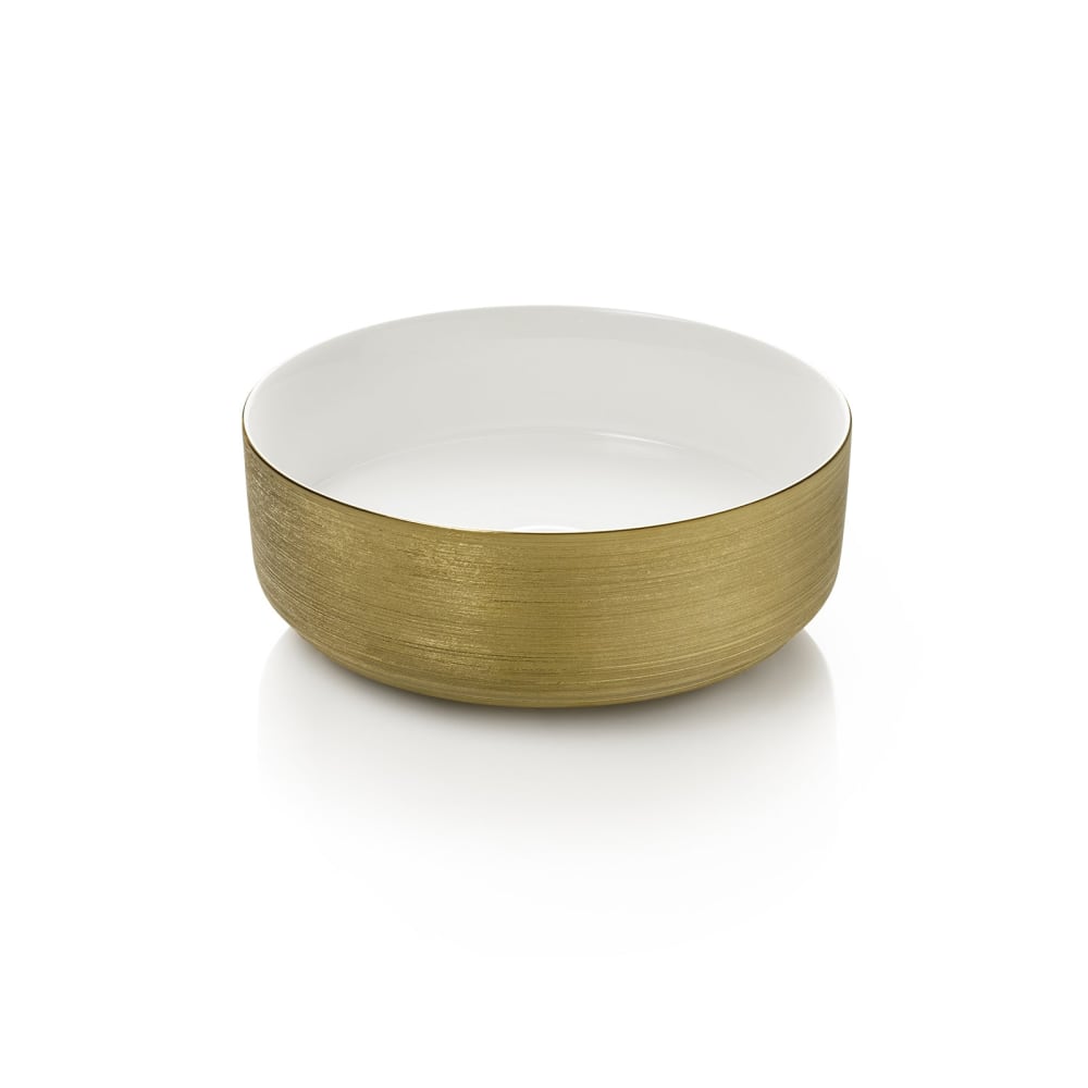 Lavabo à poser blanc/or en céramique