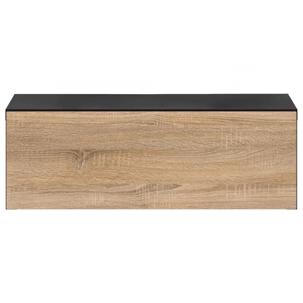 Table de chevet suspendue 1 tiroir, noir/sonoma