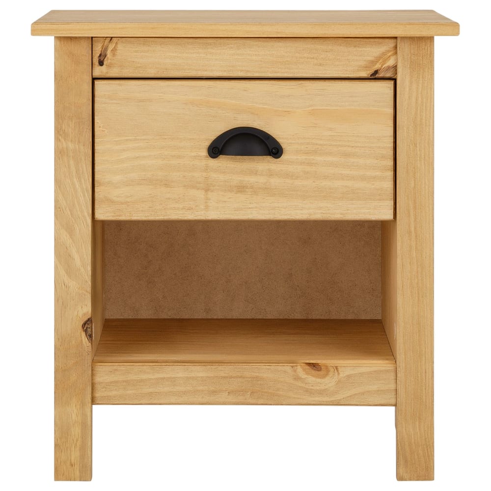 Table de chevet 1 tiroir en bois massif, coloris naturel