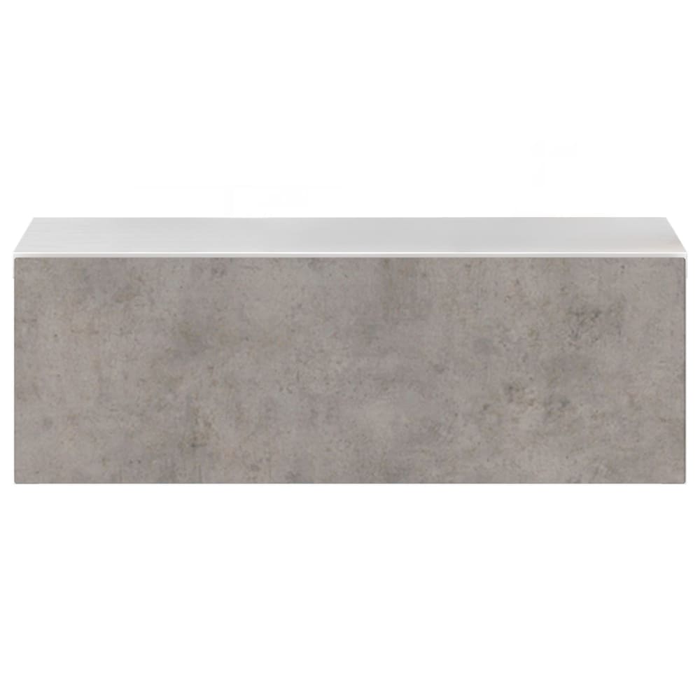 Table de chevet suspendue 1 tiroir, effet béton/blanc