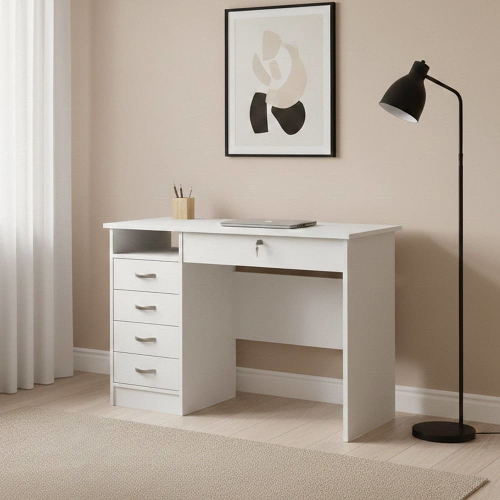 Bureau effet bois blanc 109x49h76 cm
