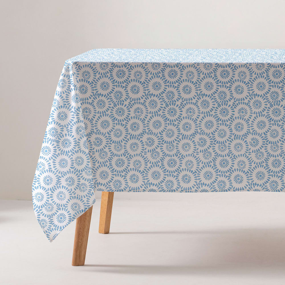 Gamusi Wasserdichte Tischdecke aus Baumwolle mit Kreismuster, 160x160 cm style landhaus Mehrfarbig Öko-Tex Zertifikat Baumwolle