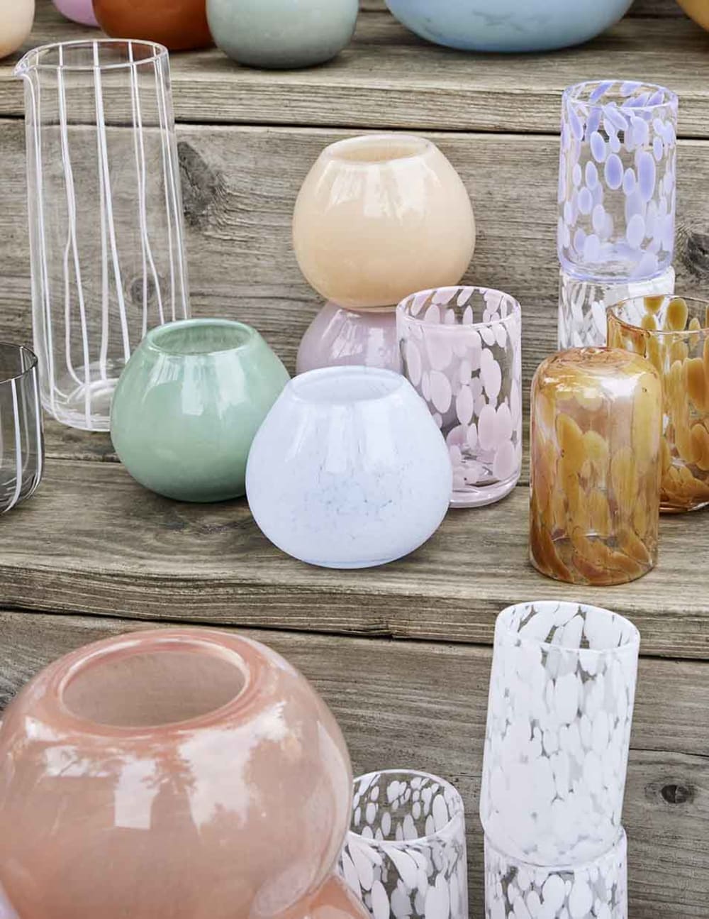 Vase rose en verre Ø11xH9cm — vue 4