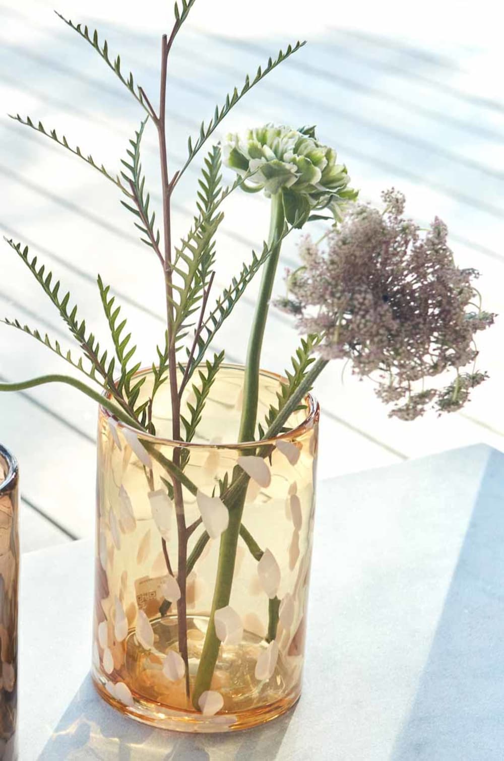 Vase orange en verre Ø13xH19cm