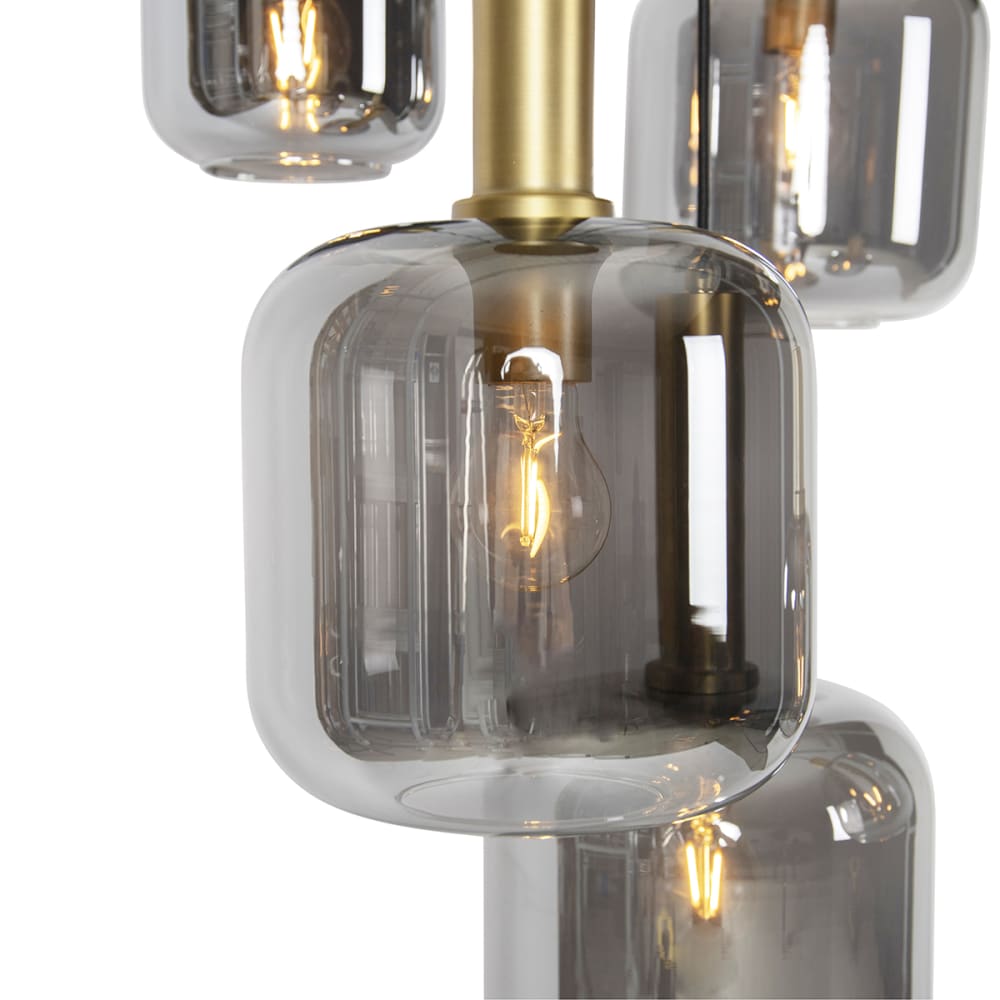 Lampe suspendue intelligente noire or verre fumé 5 wifi a60 — vue 4