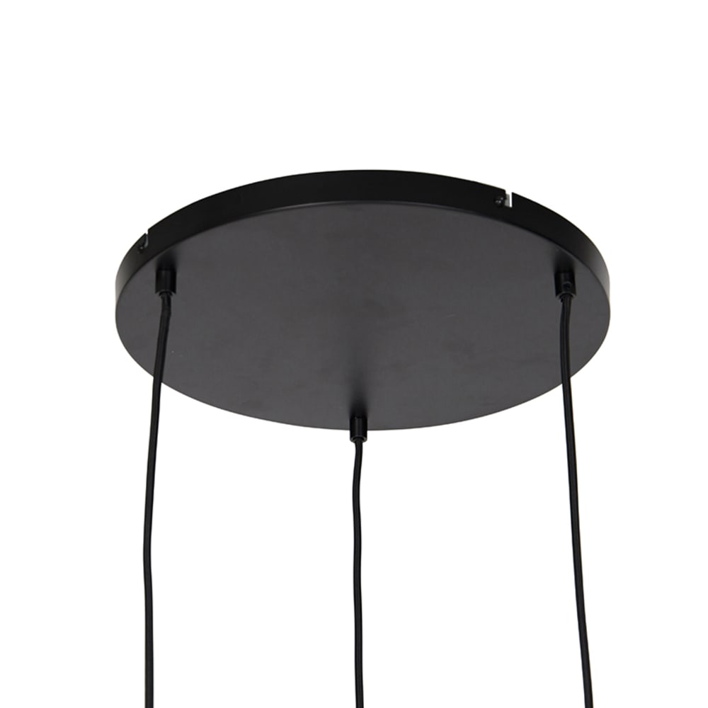 Lampe suspension design noir or verre fumé 3 lumières — vue 4