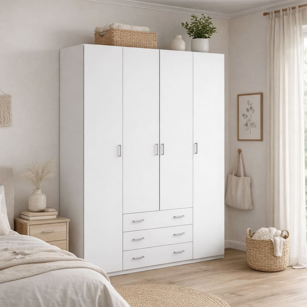 Großer Kleiderschrank, weiß, 154x200,4 cm - Maisons Du Monde