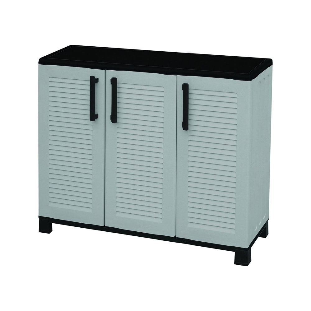 Armoire d'extérieur gris clair, noir 102x37h90 cm