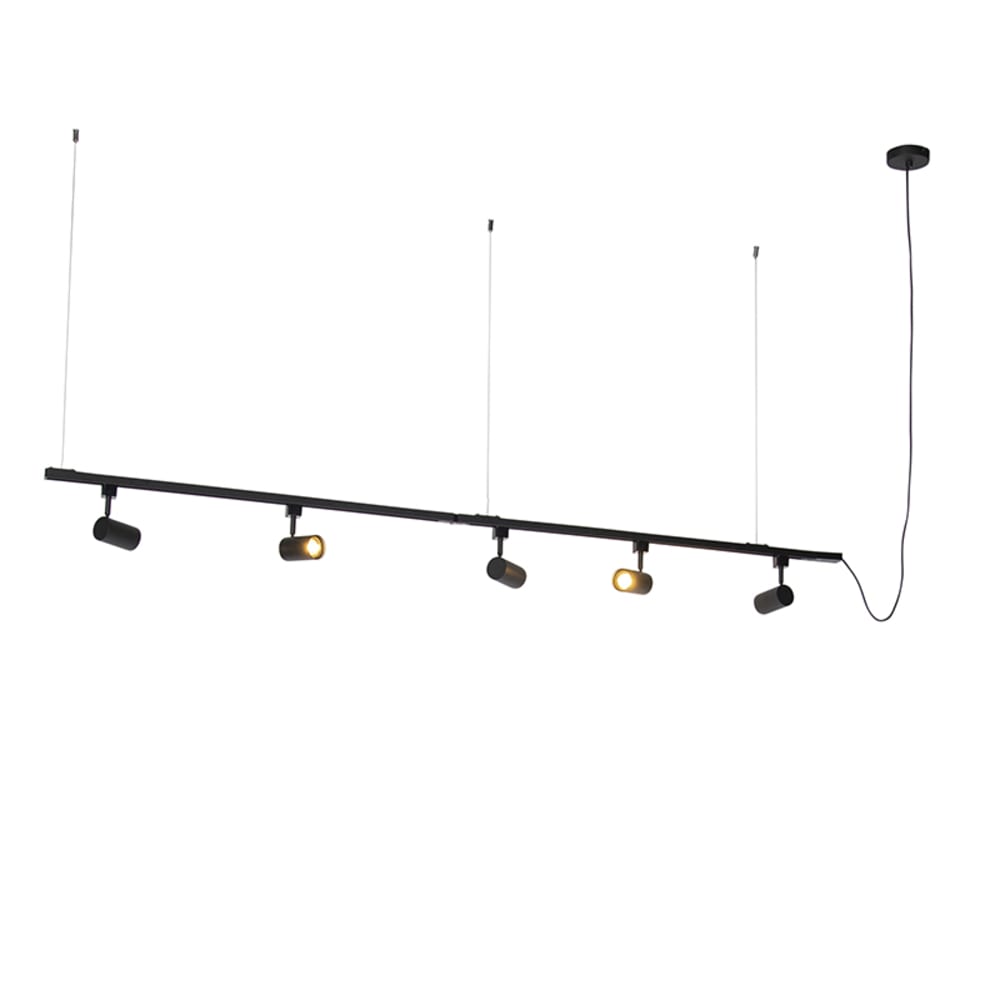 Système penderie moderne monophasé 5 spots noir