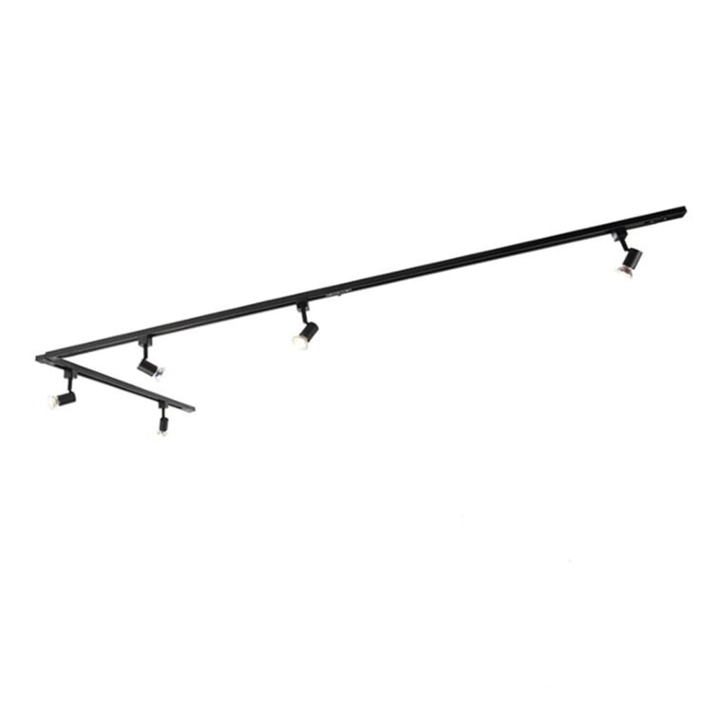 QAZQA Schienensystem mit 5 Strahlern 1-phasig schwarz style modern - Metall