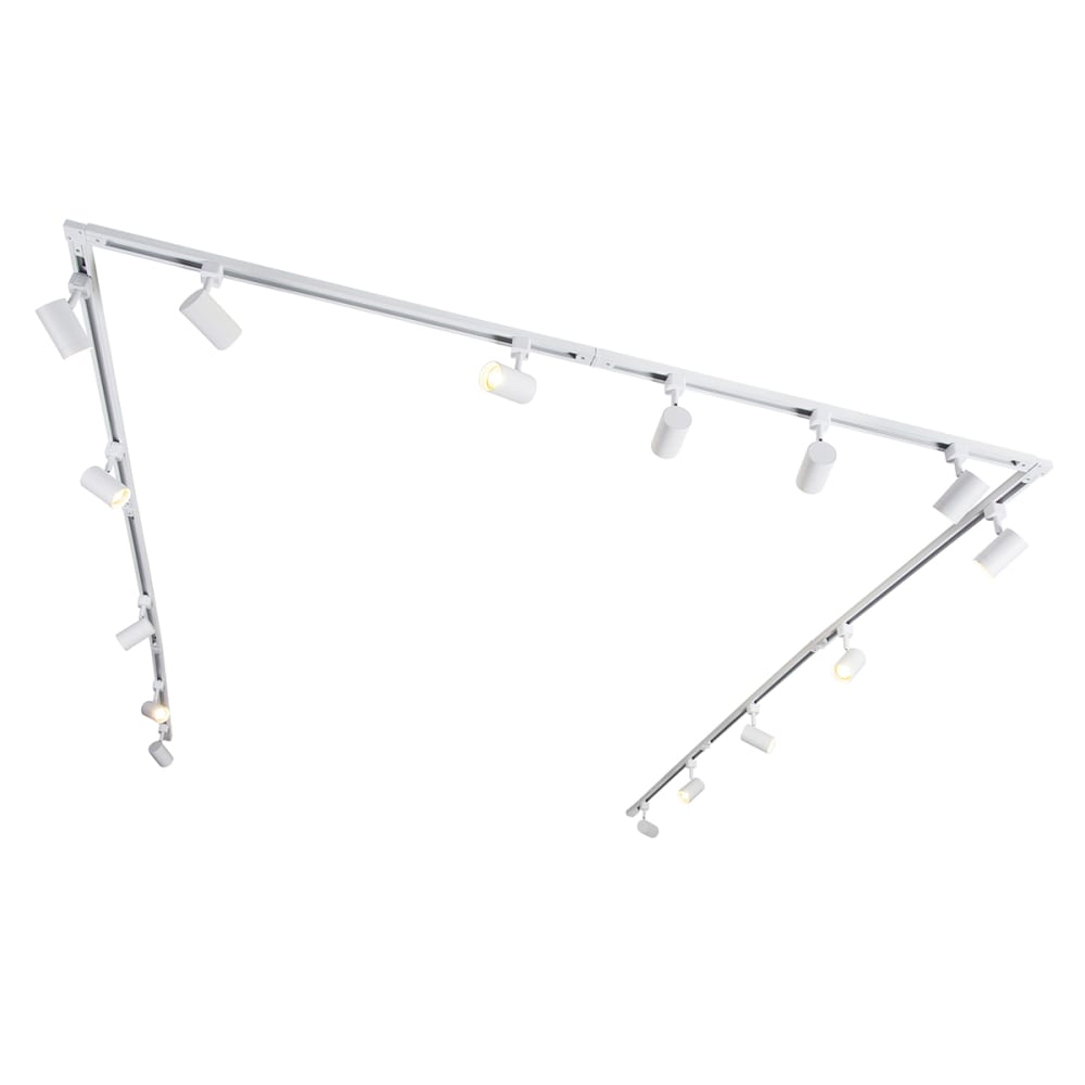 Système éclairage rail moderne monophasé 15 spots blancs