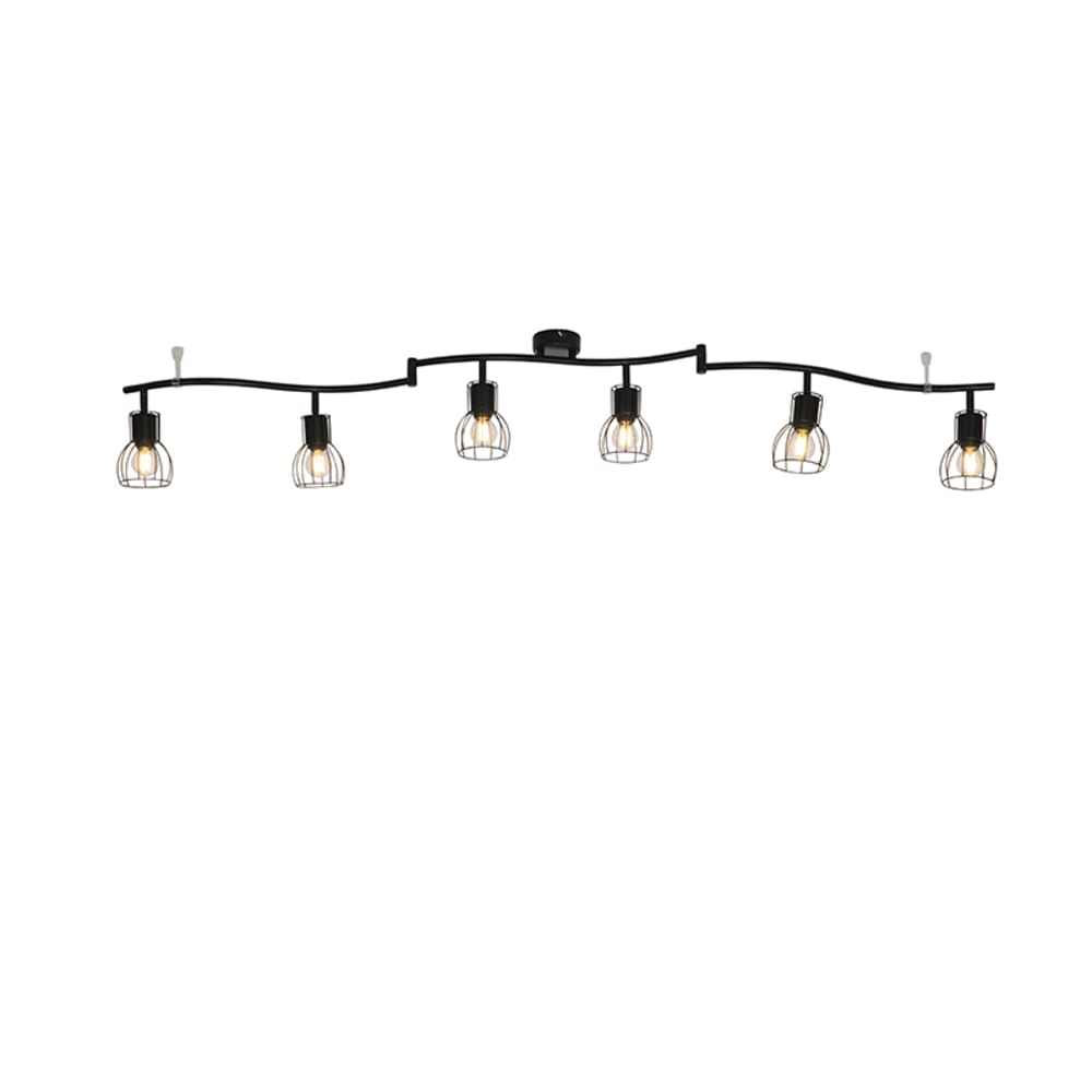 Spot plafond moderne noir 6 lumières — vue 3
