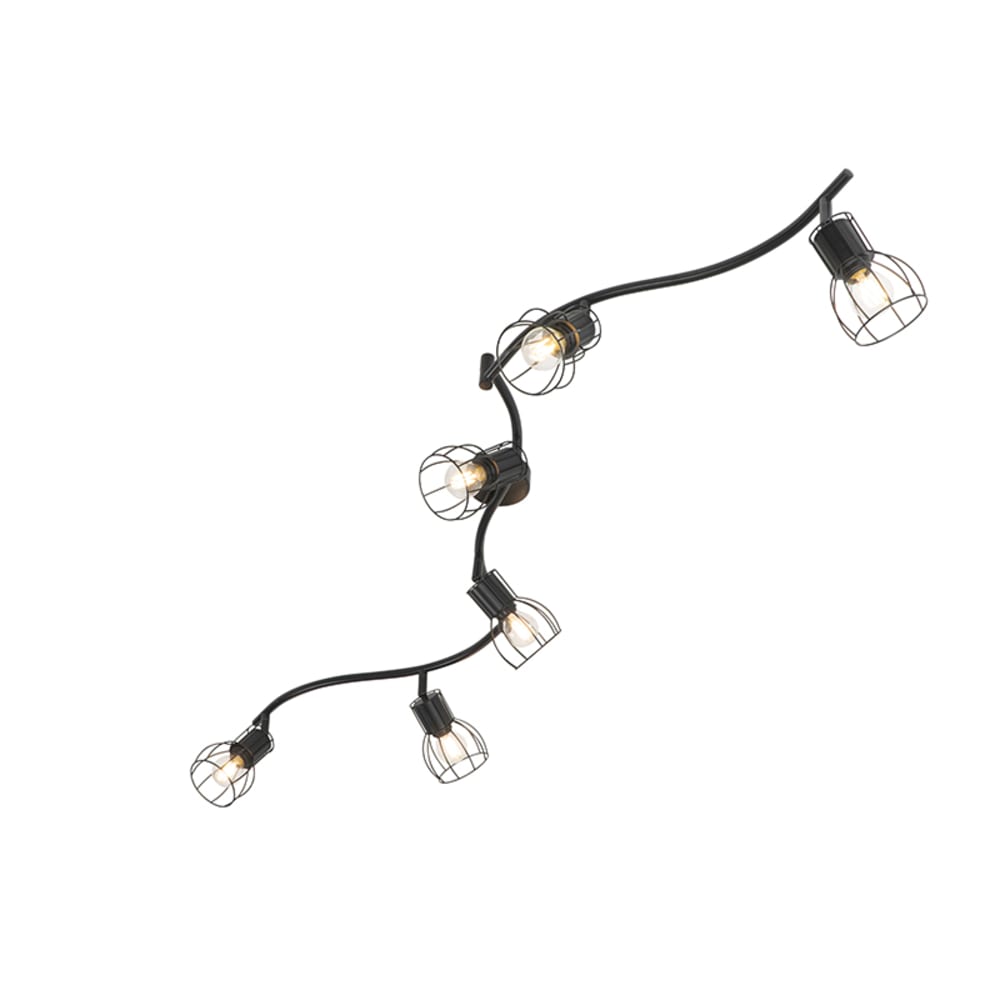 Spot plafond moderne noir 6 lumières — vue 4
