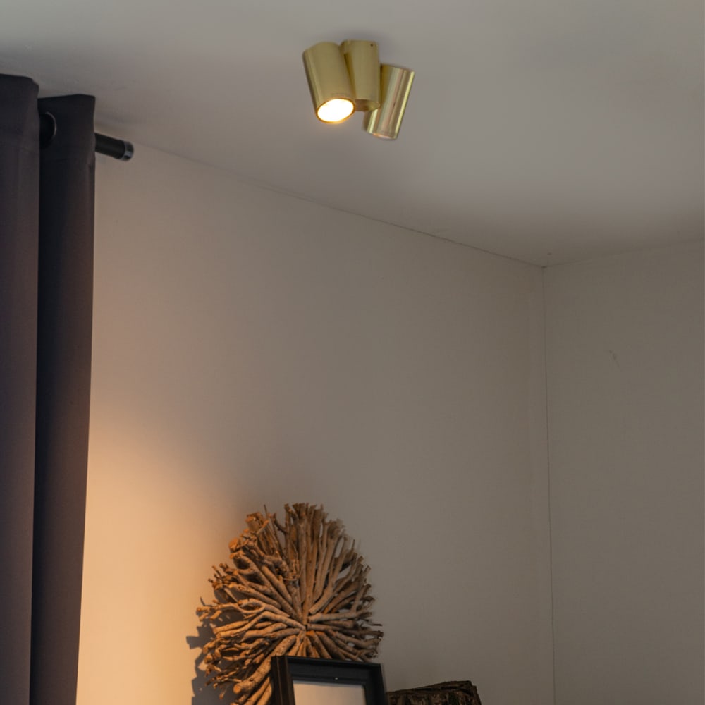 Spot design laiton 2 lumières orientable — vue 3