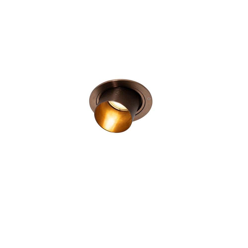 QAZQA Einbaustrahler dunkelbronze rund kippbar style modern Gold Aluminium