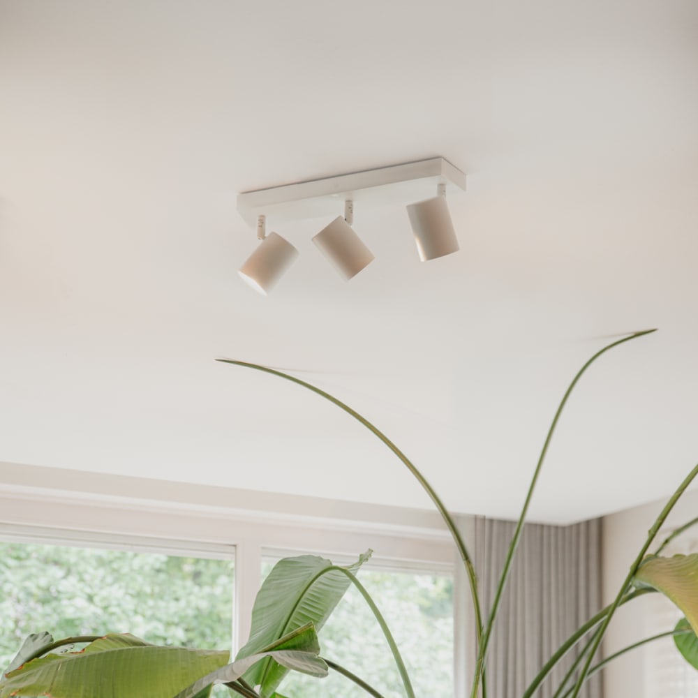 Plafonnier moderne blanc 3 lumières orientable rectangulaire — vue 3