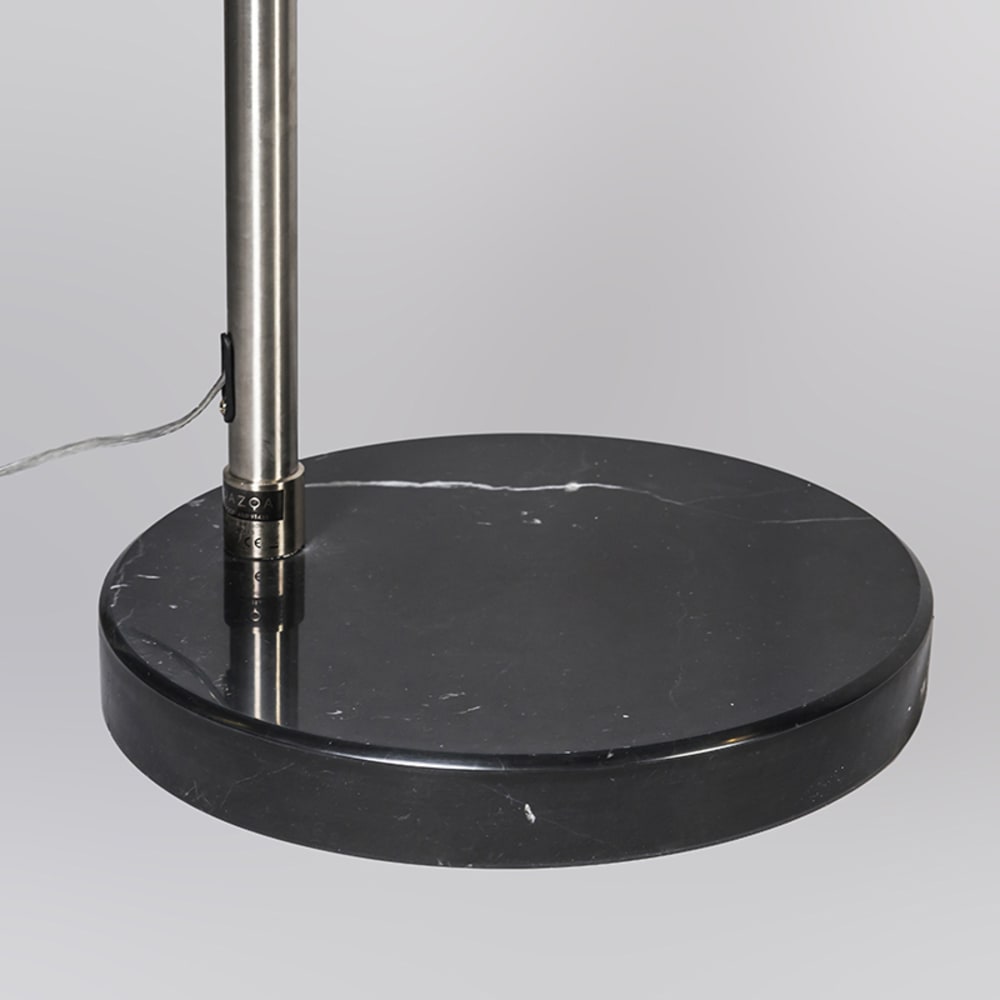 Lampadaire arc acier abat-jour tissu blanc — vue 4
